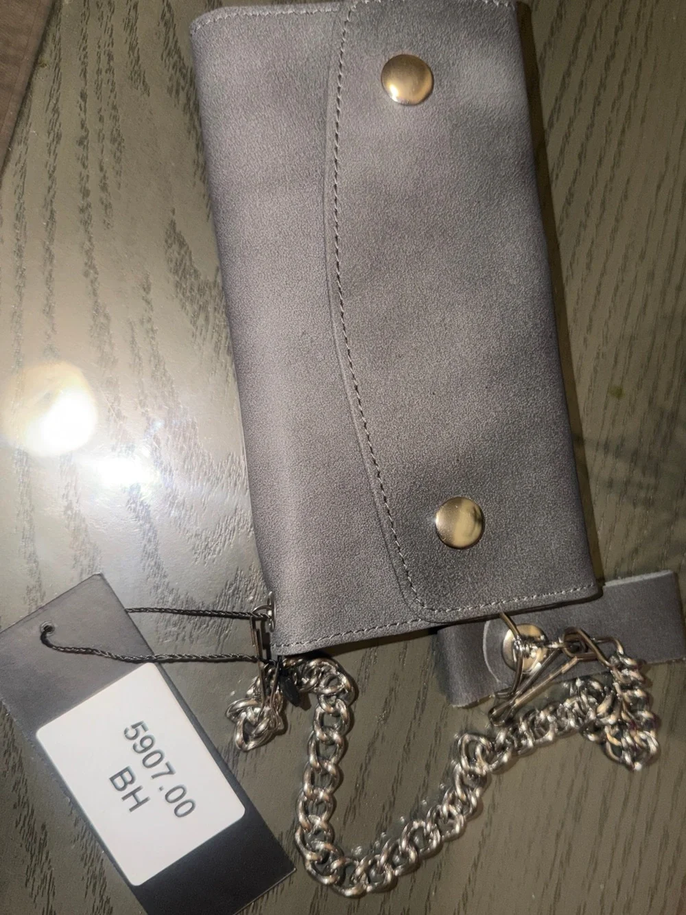 Gray Chain Strap Crossbody Clutch - Unbranded